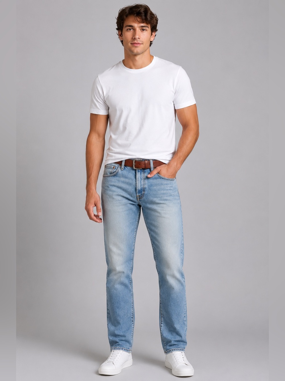 Levi’s 514 Straight Fit Jeans Mens 38x30 Light Wash Blue Denim Classic Mid Rise